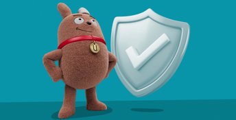 Split Content Underdog Hero Shield Tick Blue