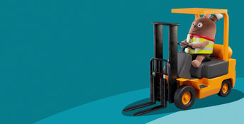 Split Content Forklift Blue